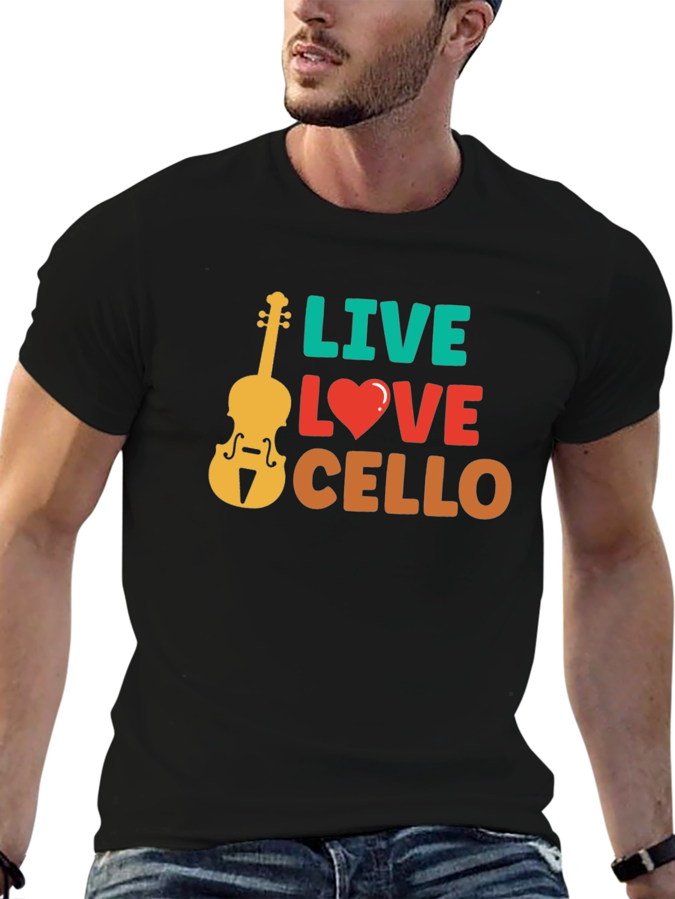 Live Love Cello Graphic T-Shirt