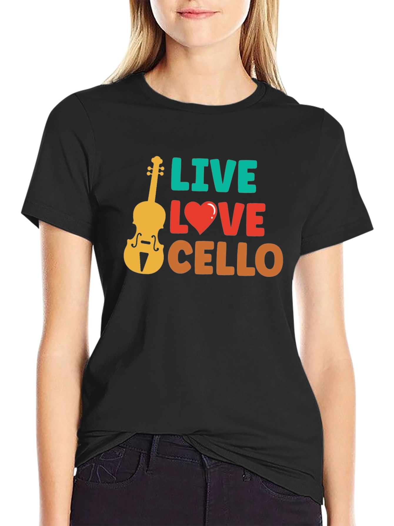 Live Love Cello Graphic T-Shirt