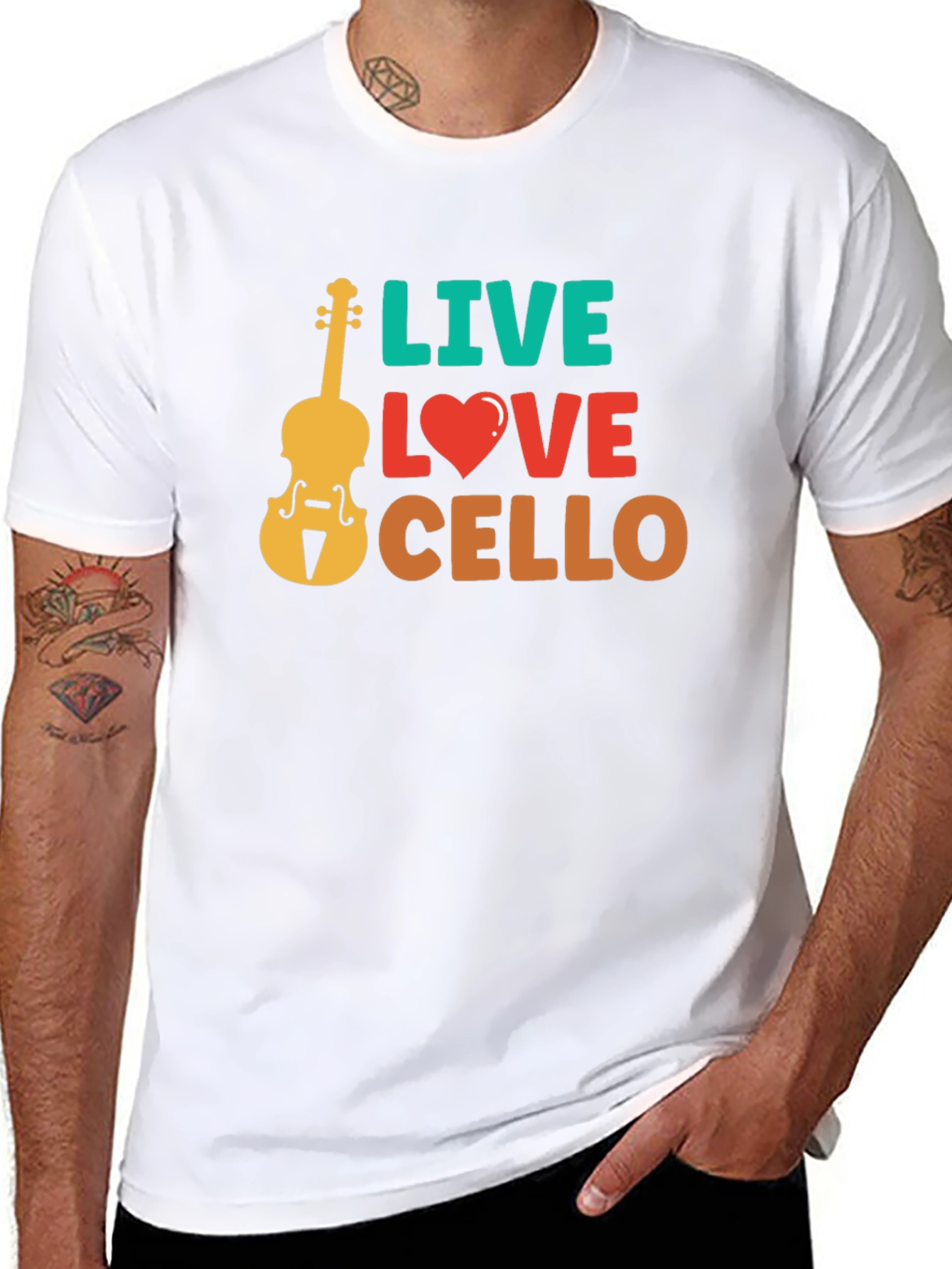 Live Love Cello Graphic T-Shirt