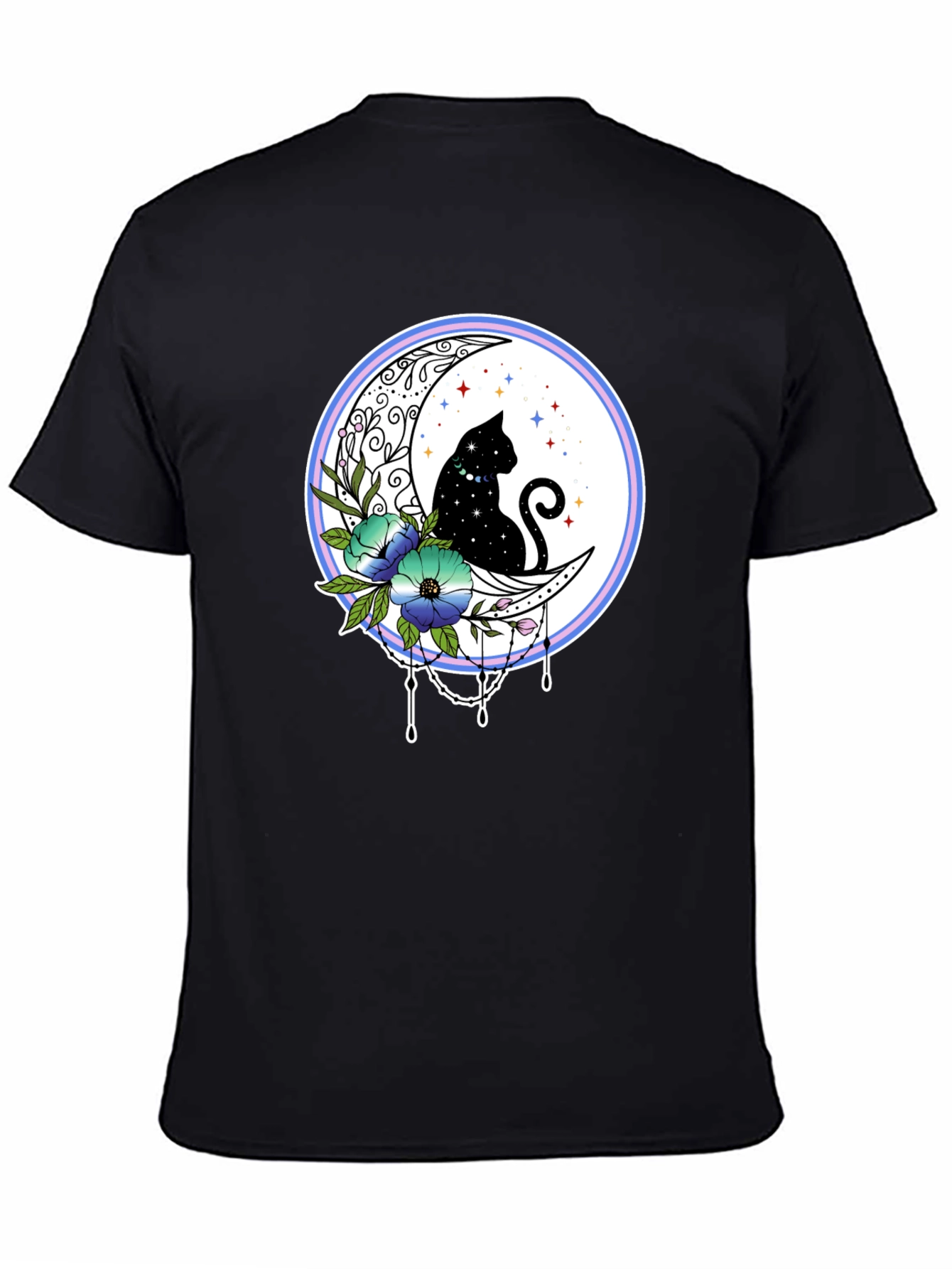 Celestial Cat on Moon T-Shirt