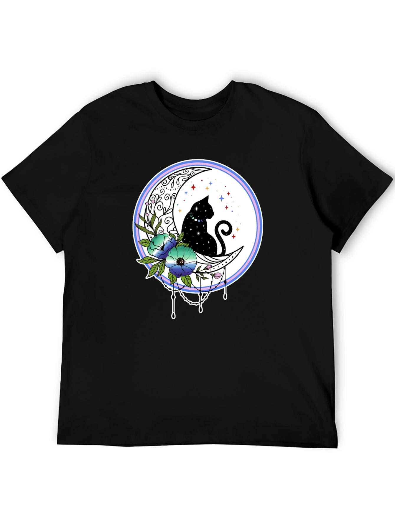 Celestial Cat on Moon T-Shirt