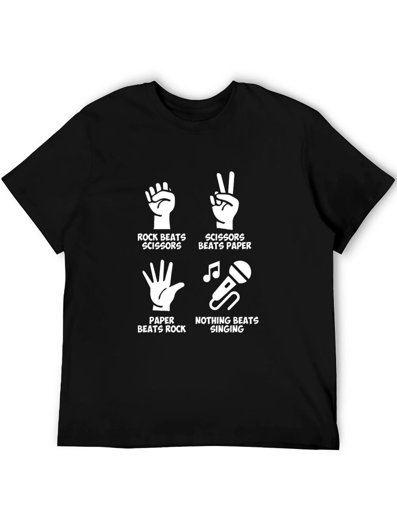 Rock Paper Scissors Singing Funny Graphic Tee