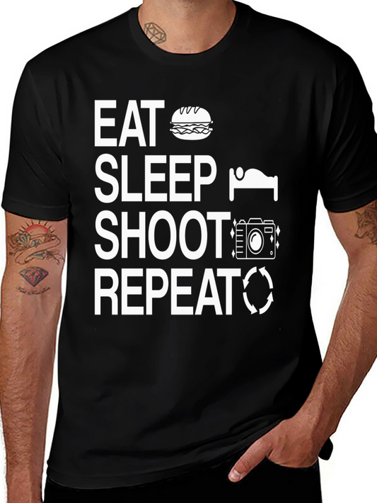 Eat Sleep Shoot Repeat T-Shirt - Photography Lover Tee