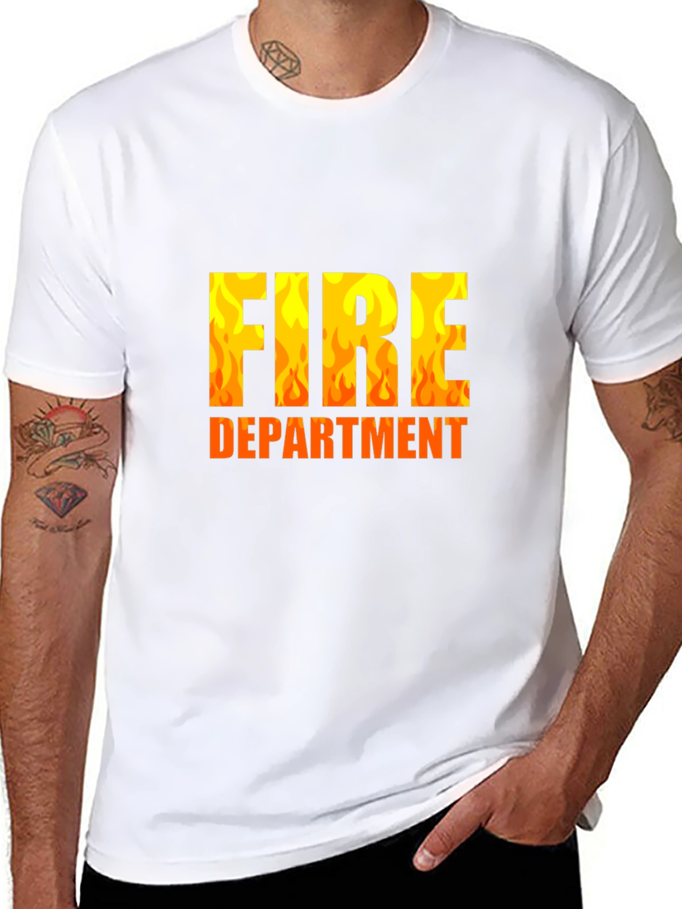 Fire Department Black Graphic T-Shirt