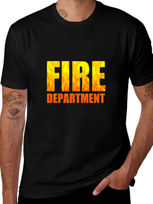 Fire Department Black Graphic T-Shirt