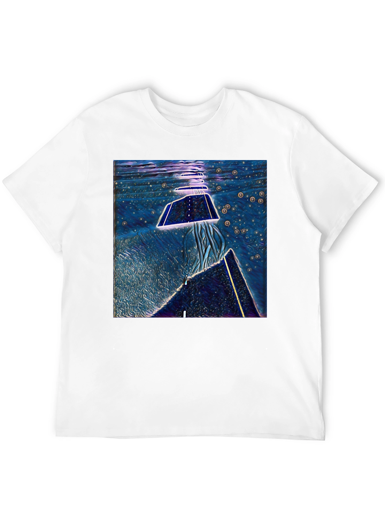 Abstract Jellyfish Art Print Black T-Shirt