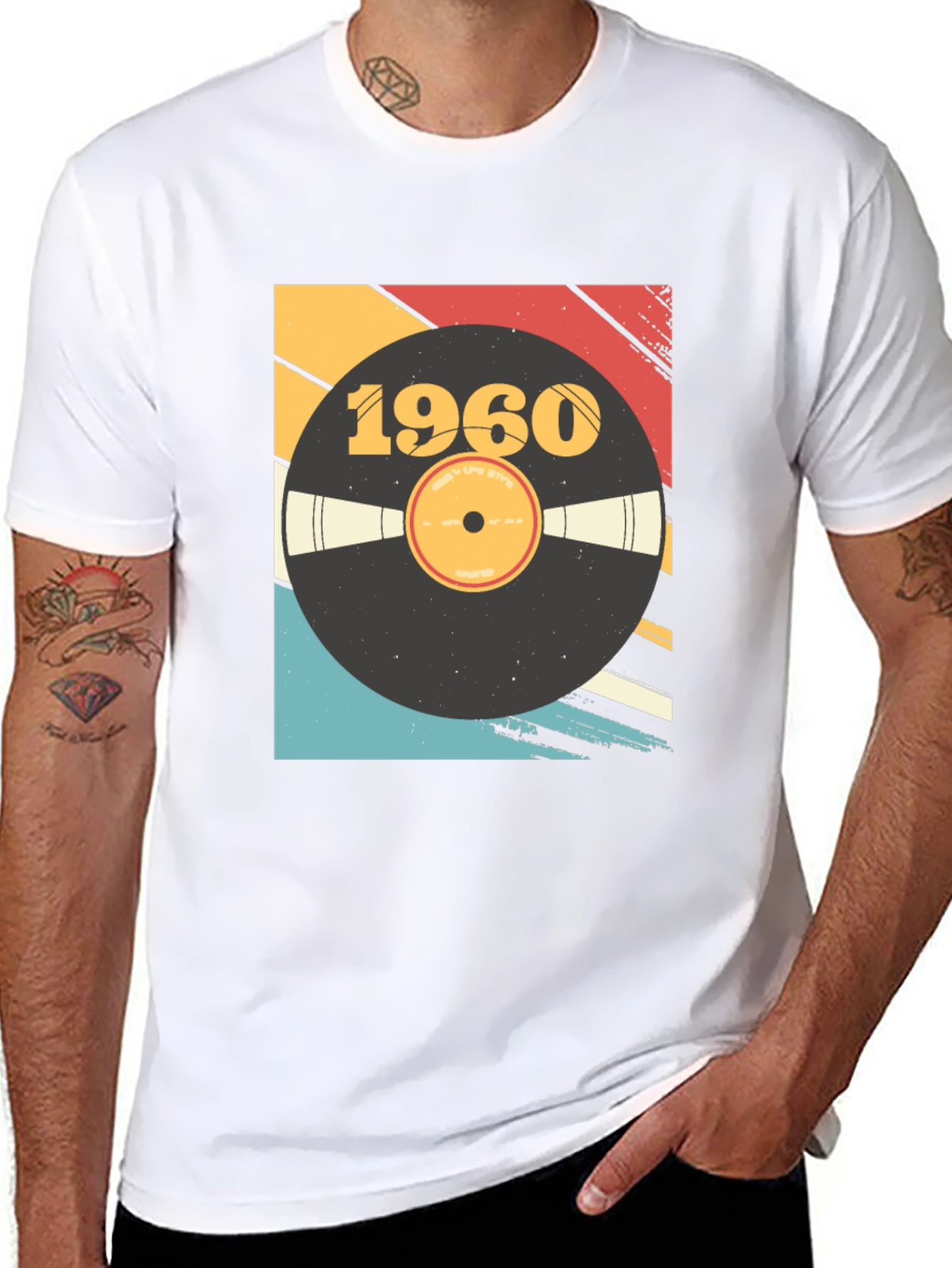 Retro 1960 Vinyl Record Graphic T-Shirt