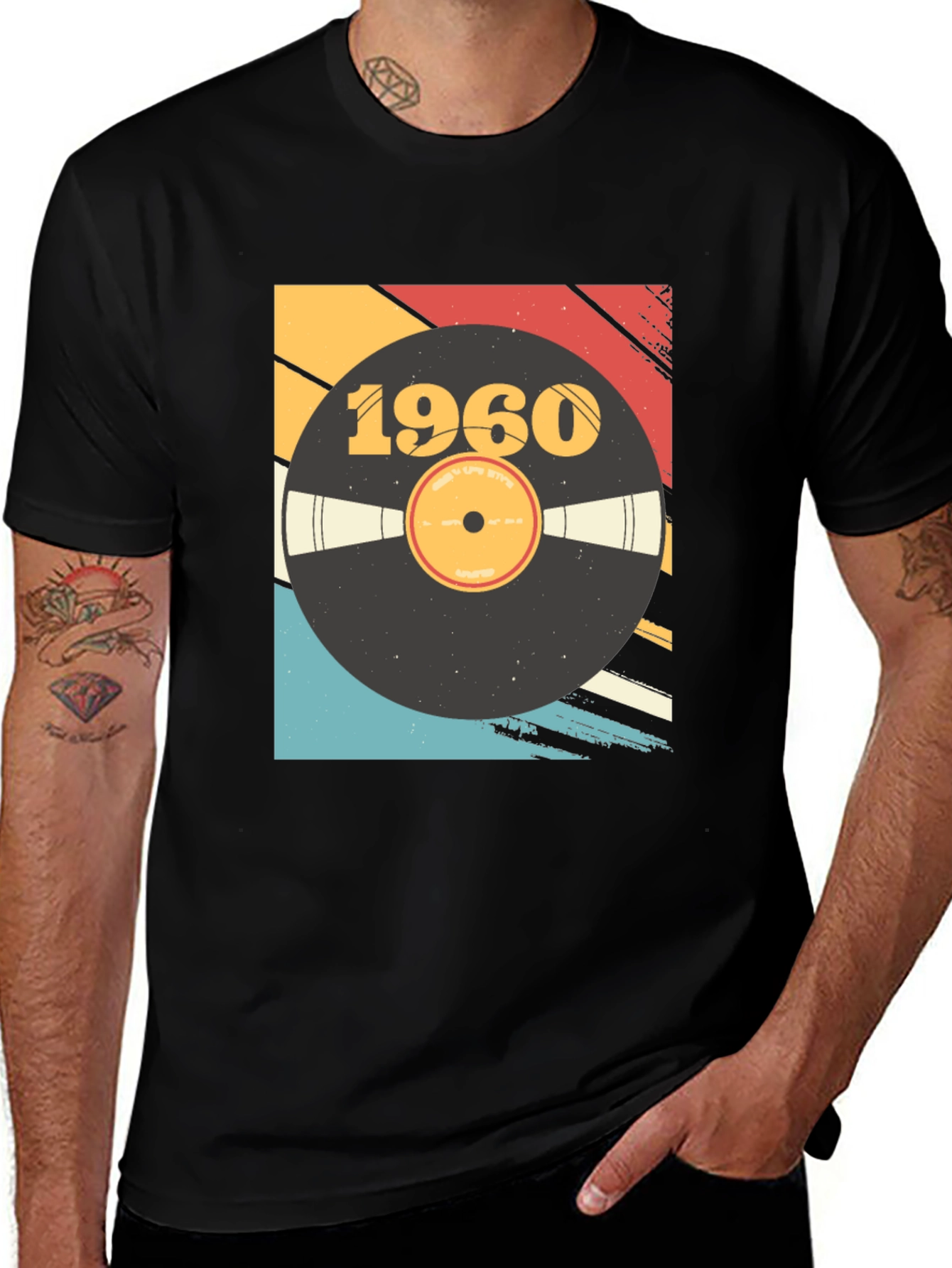 Retro 1960 Vinyl Record Graphic T-Shirt