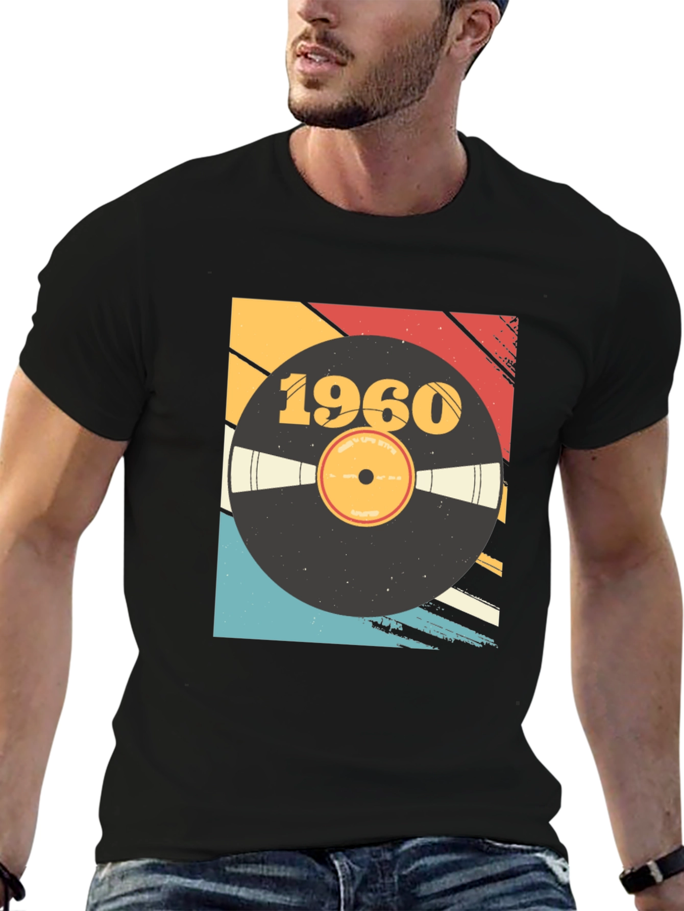 Retro 1960 Vinyl Record Graphic T-Shirt