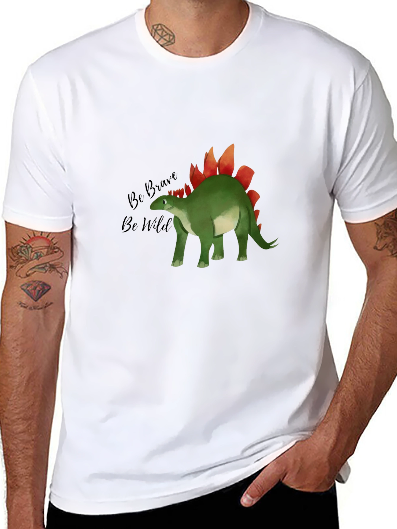 Be Brave Be Wild Dinosaur Graphic Tee