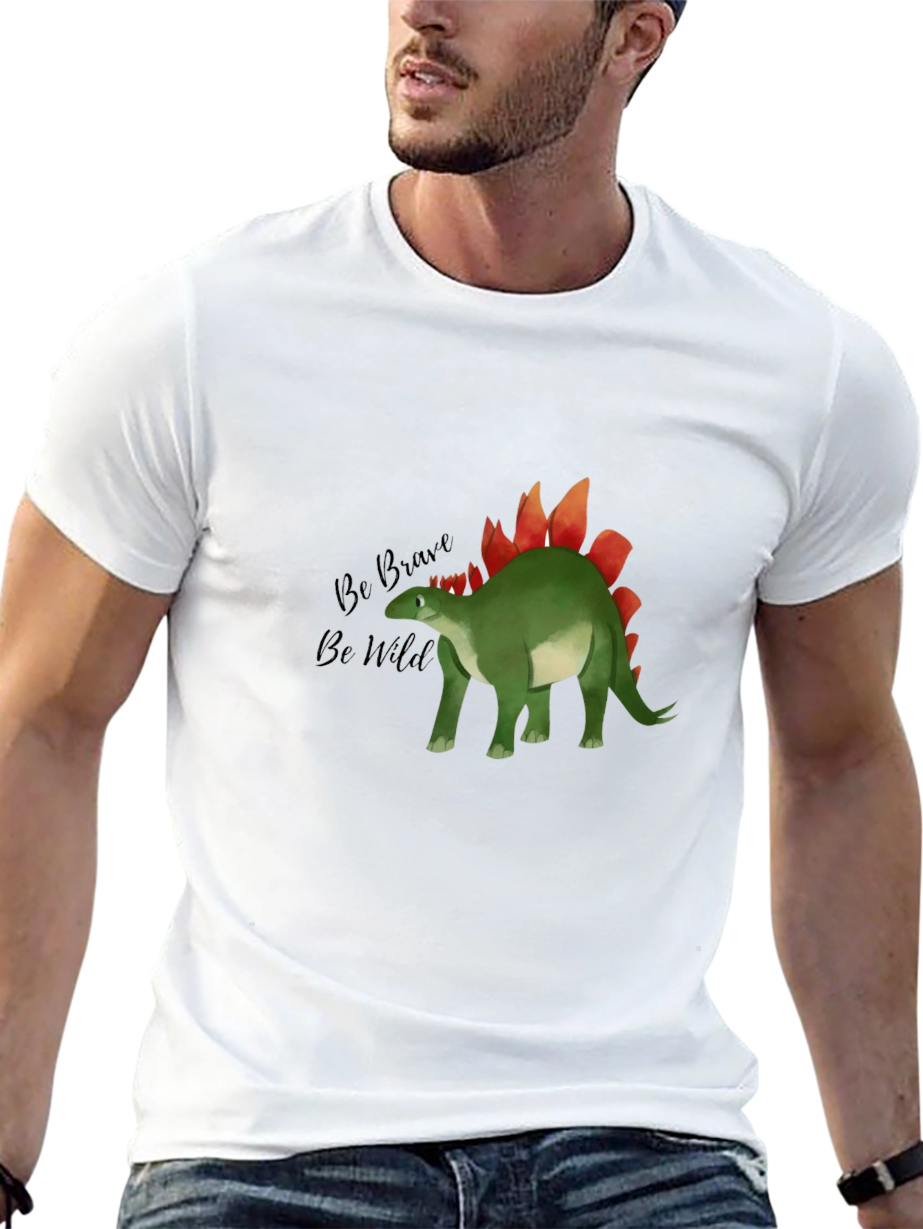 Be Brave Be Wild Dinosaur Graphic Tee