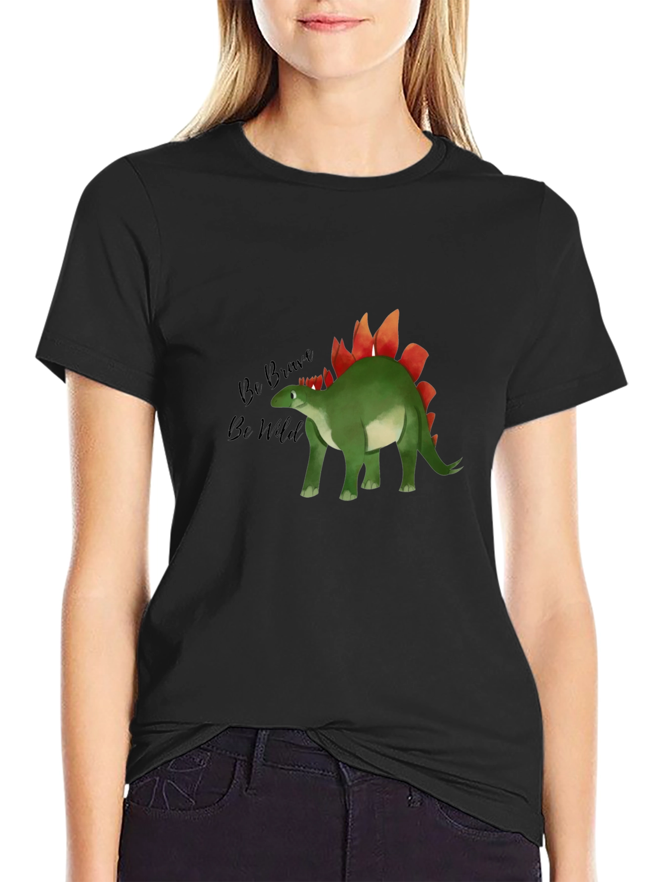 Be Brave Be Wild Dinosaur Graphic Tee