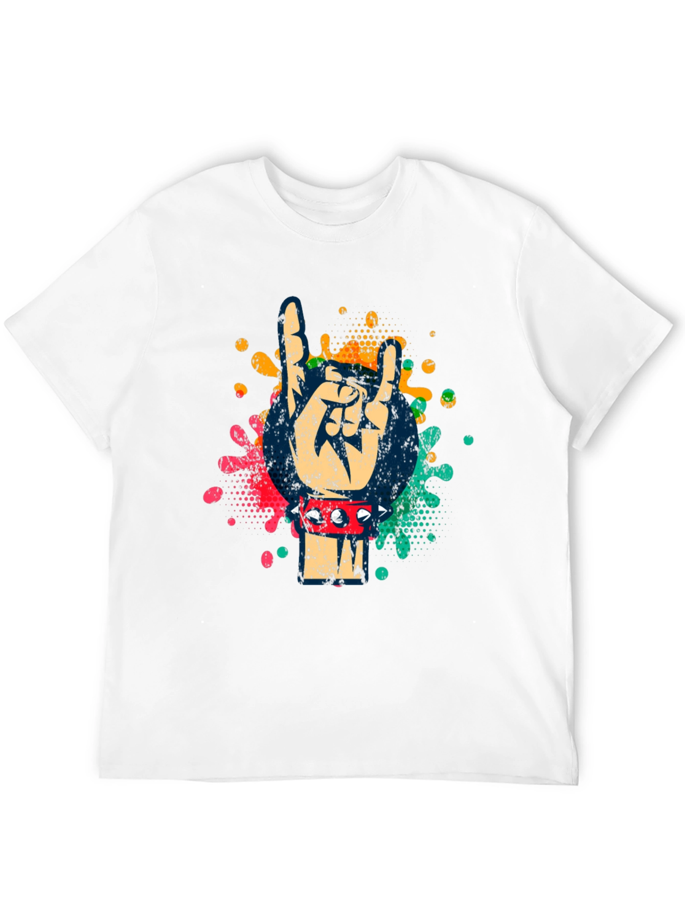 Rock On Hand Graphic Tee - Spiked Bracelet Design