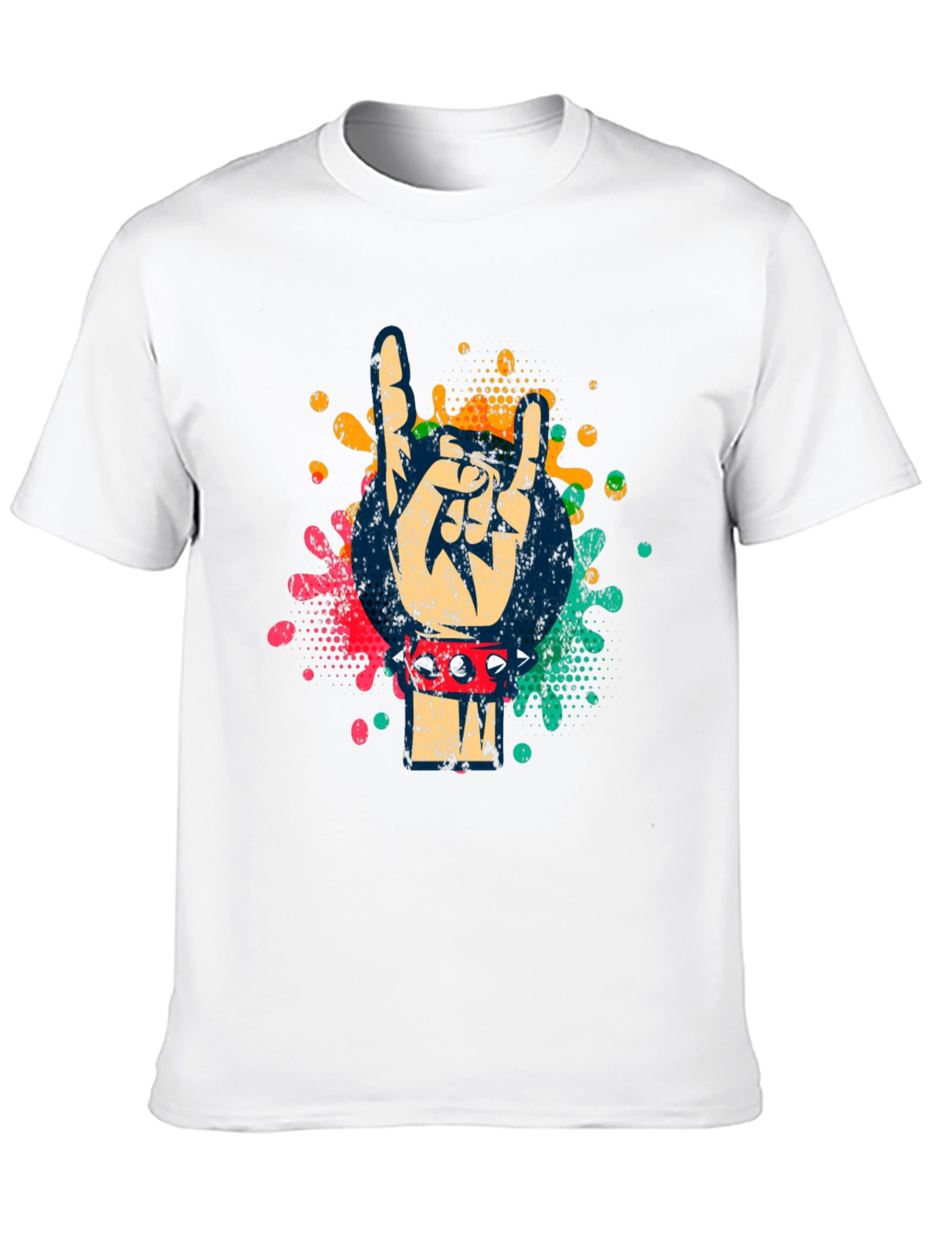 Rock On Hand Graphic Tee - Spiked Bracelet Design