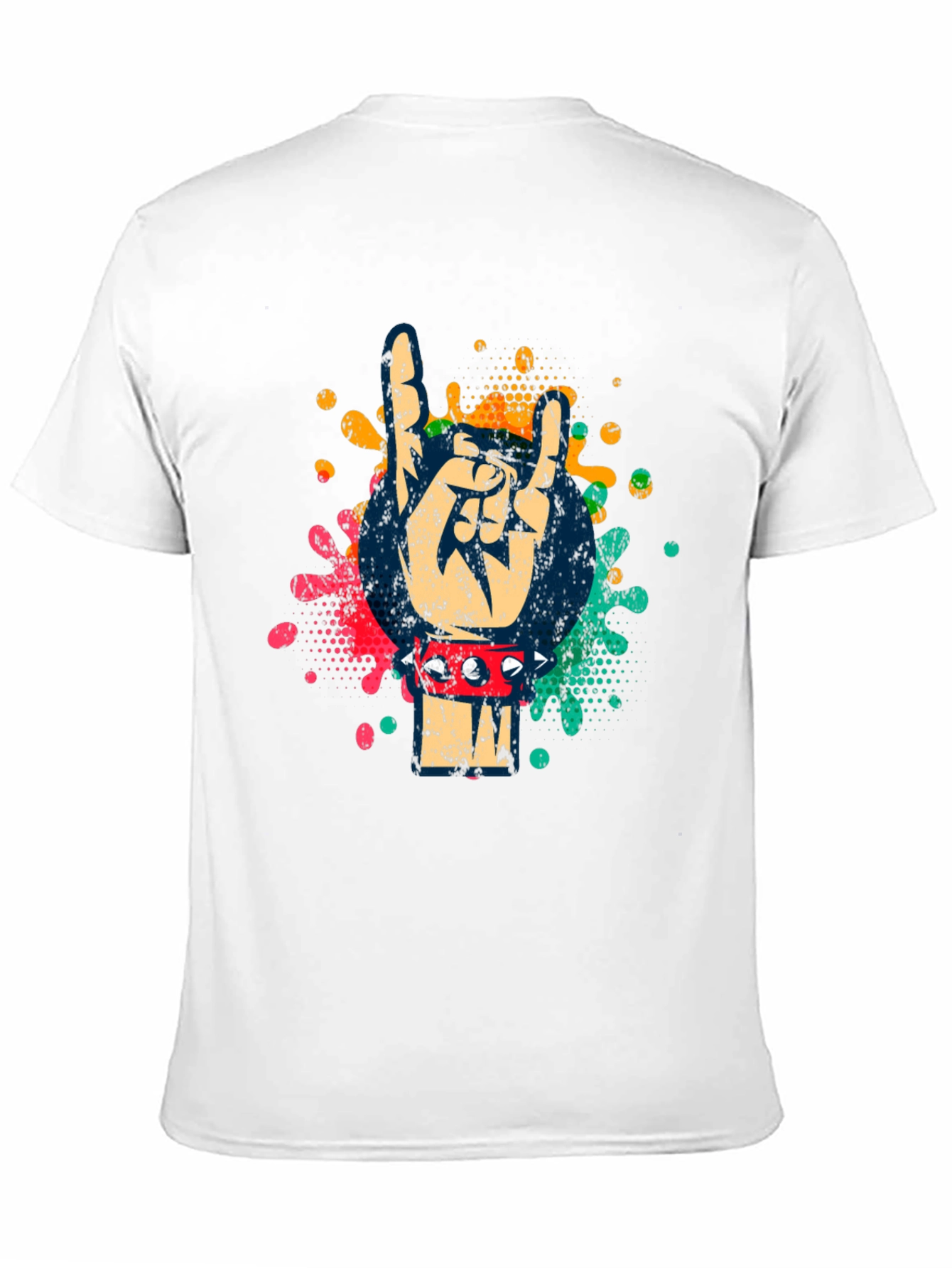 Rock On Hand Graphic Tee - Spiked Bracelet Design