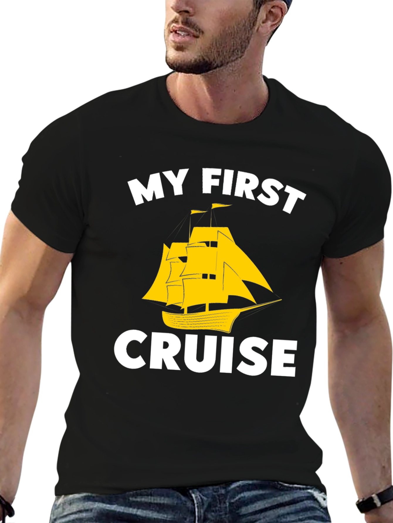 My First Cruise Black Graphic Tee