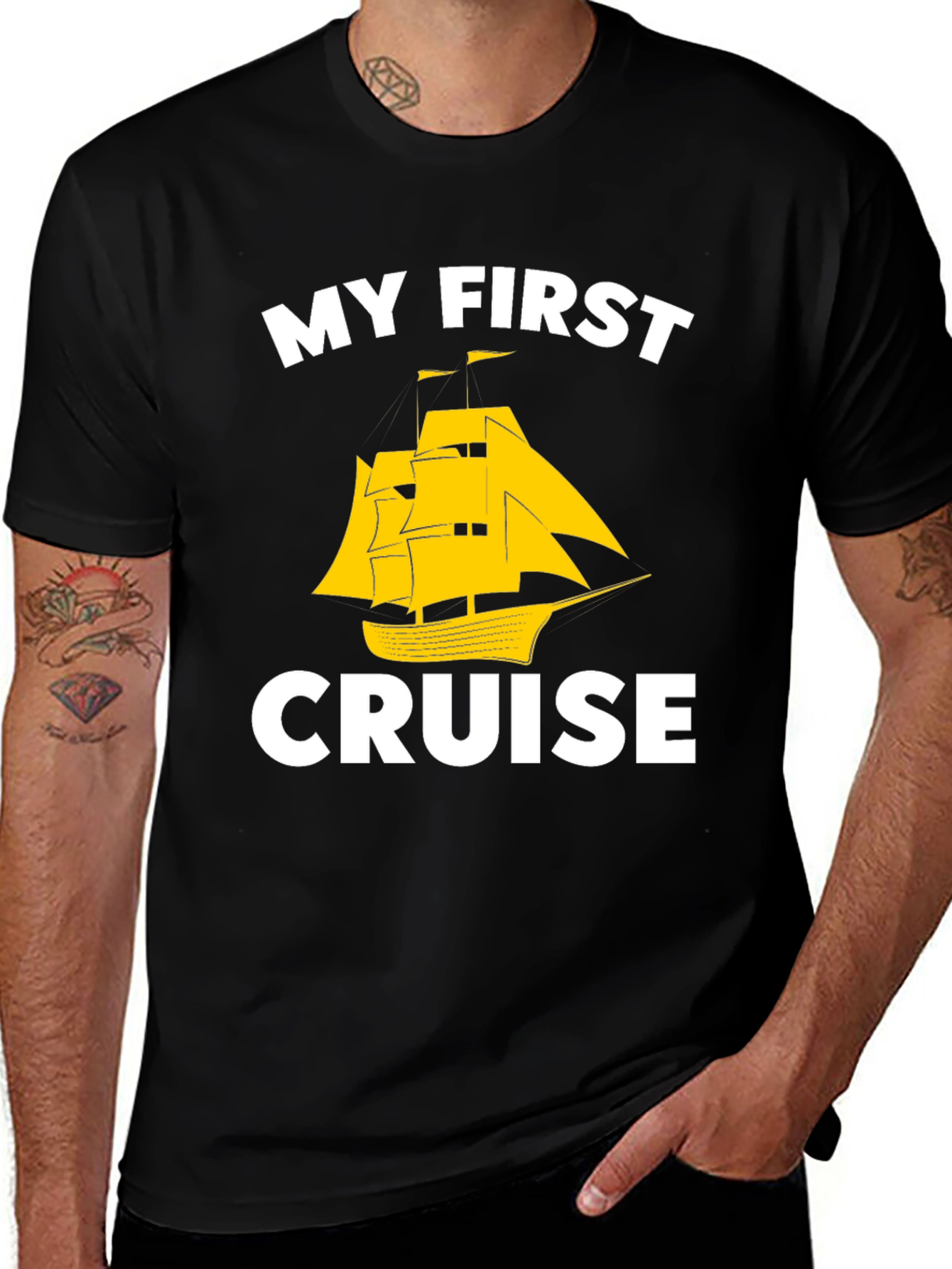 My First Cruise Black Graphic Tee