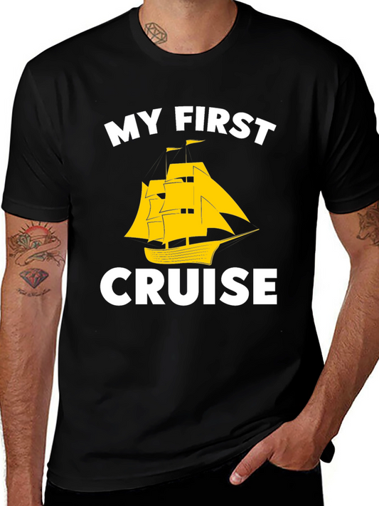 My First Cruise Black Graphic Tee