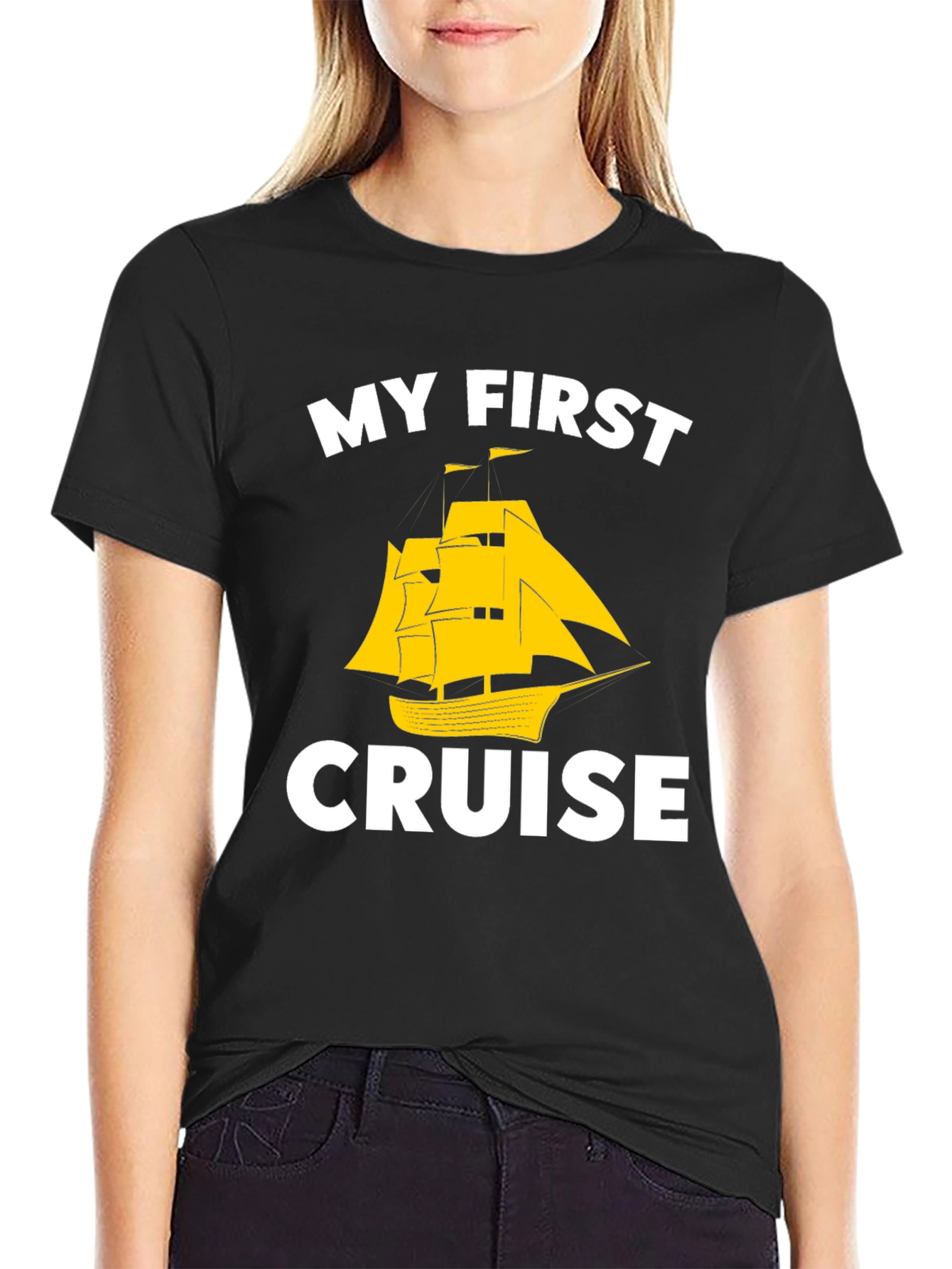 My First Cruise Black Graphic Tee