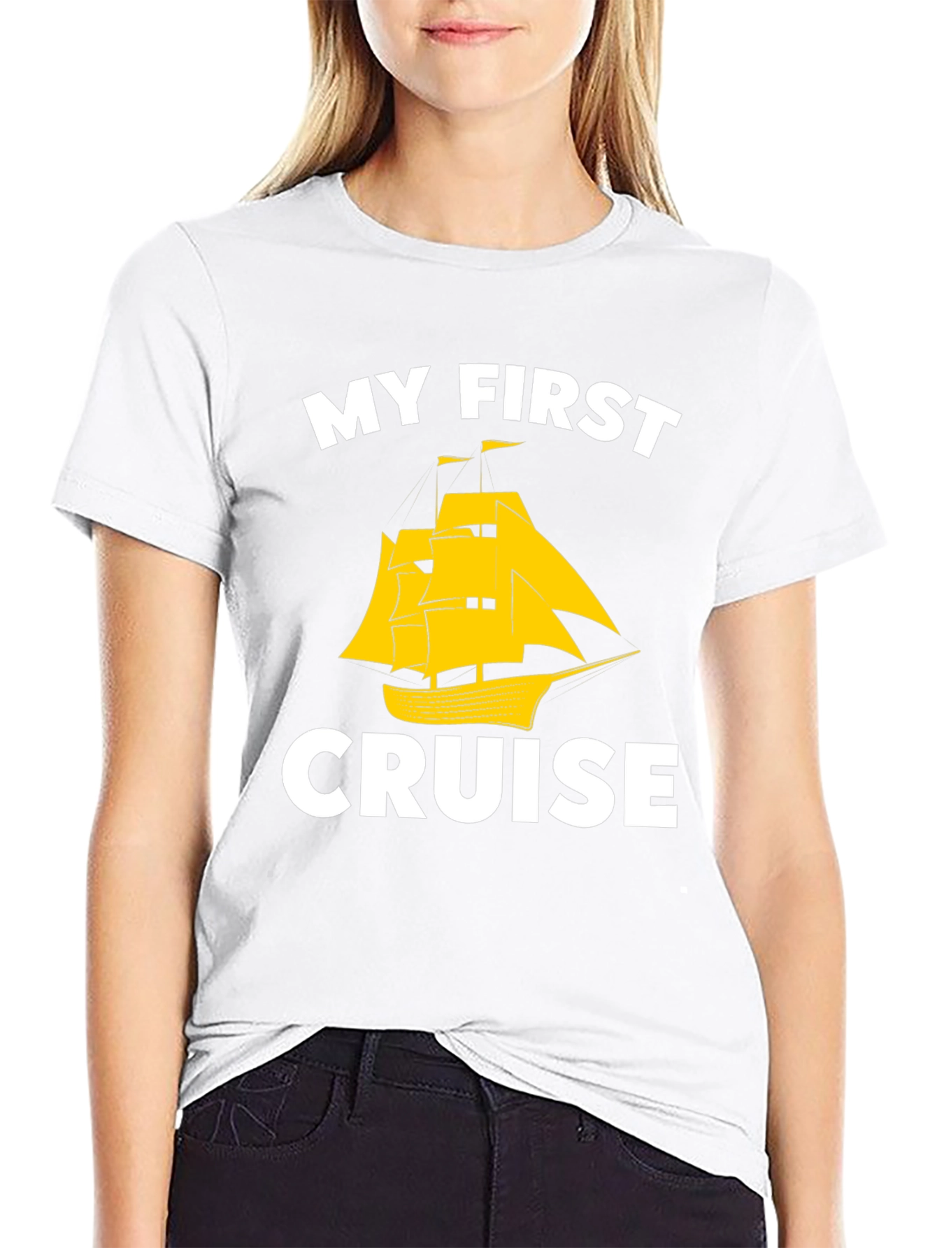 My First Cruise Black Graphic Tee