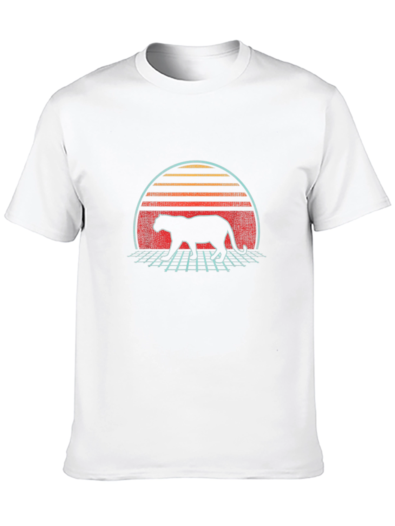 Retro Panther Graphic T-Shirt - Black