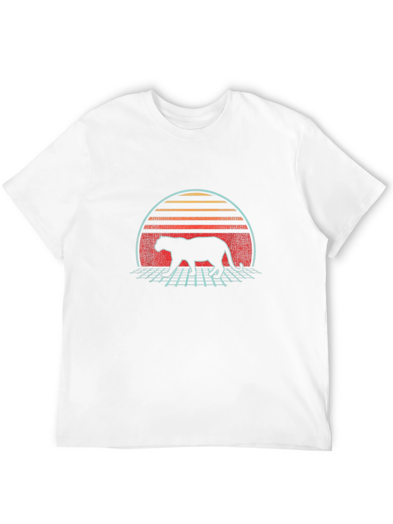 Retro Panther Graphic T-Shirt - Black