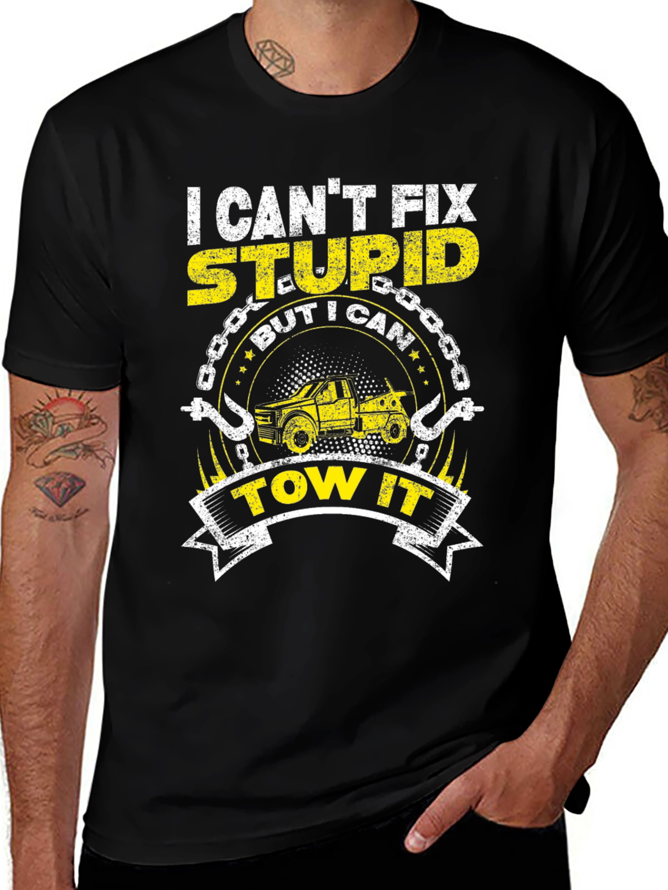 I Cant Fix Stupid Funny Tow Trucker T-Shirt