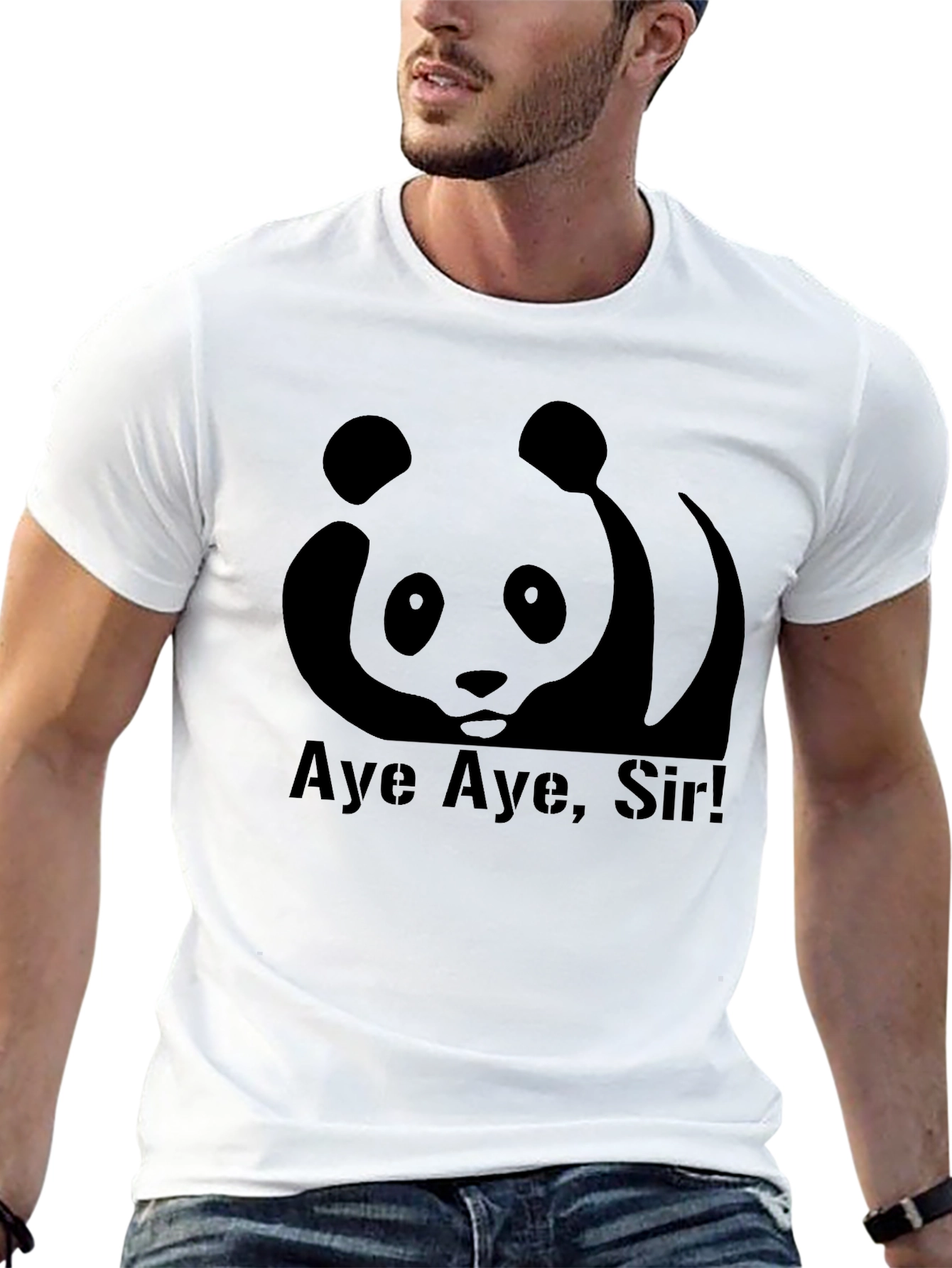 Aye Aye Sir Panda T-Shirt - Black Graphic Tee