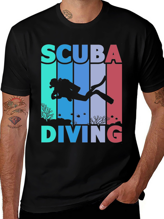 Scuba Diving Graphic Tee - Diver Silhouette Shirt