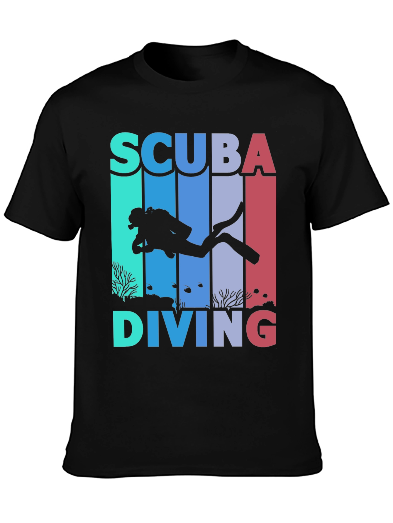 Scuba Diving Graphic Tee - Diver Silhouette Shirt