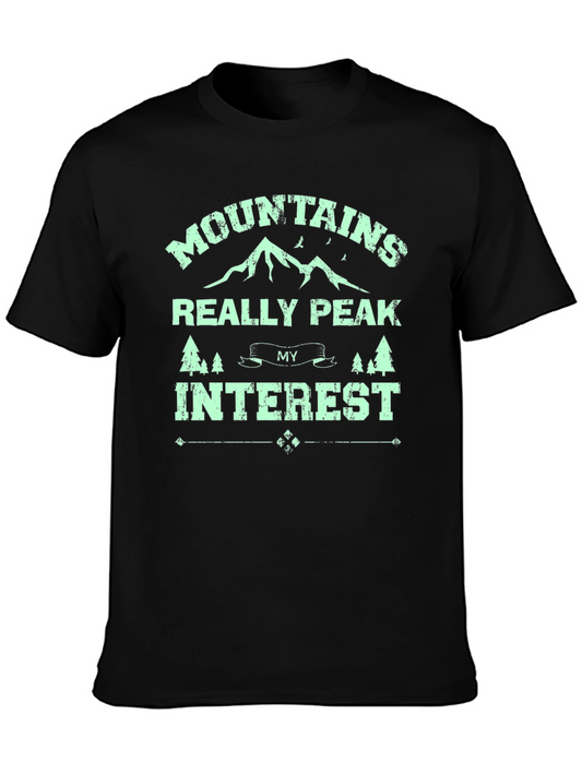 Mountains Really Peak My Interest Black T-Shirt