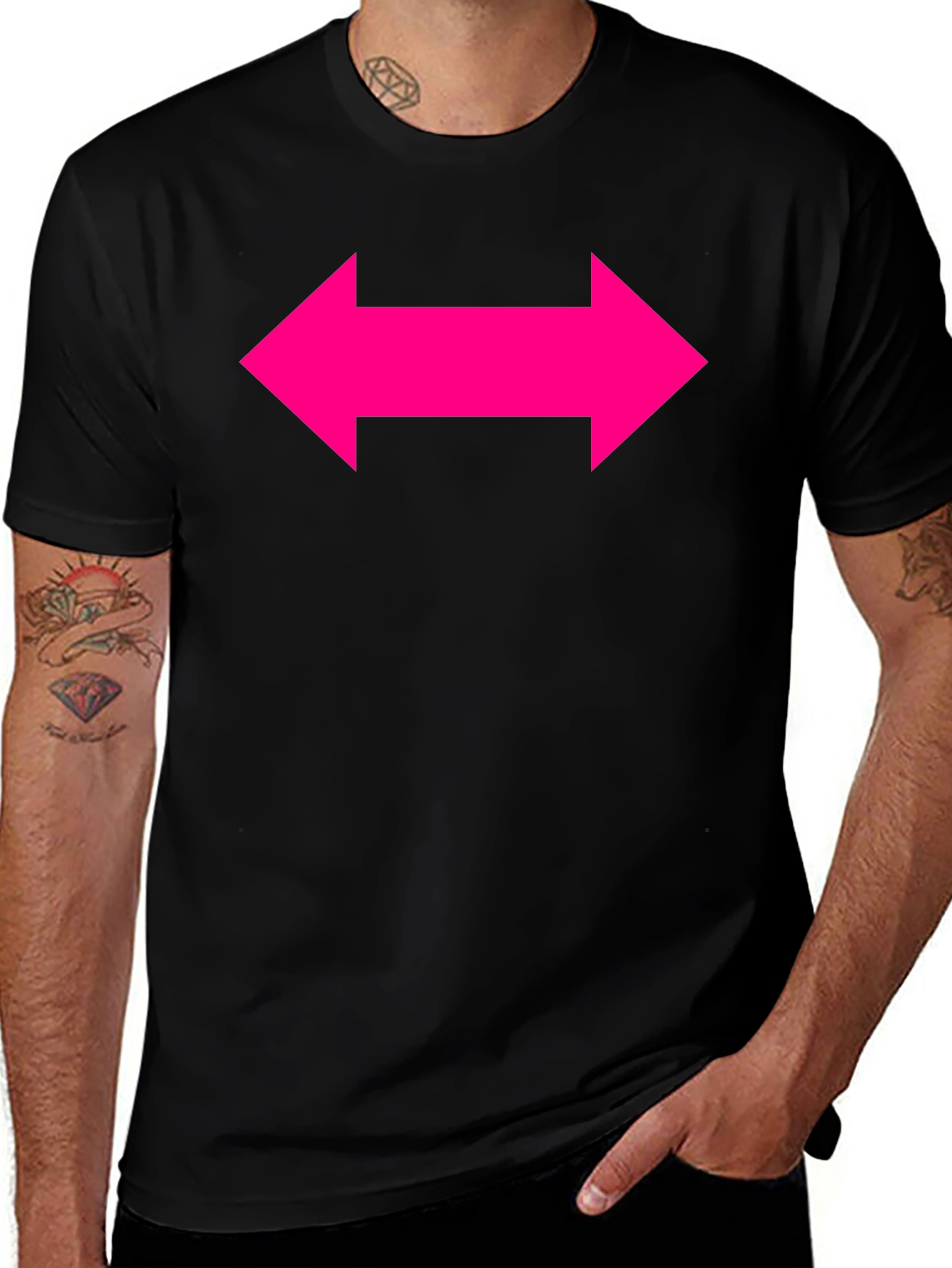Bold Arrow Graphic Tee - Black