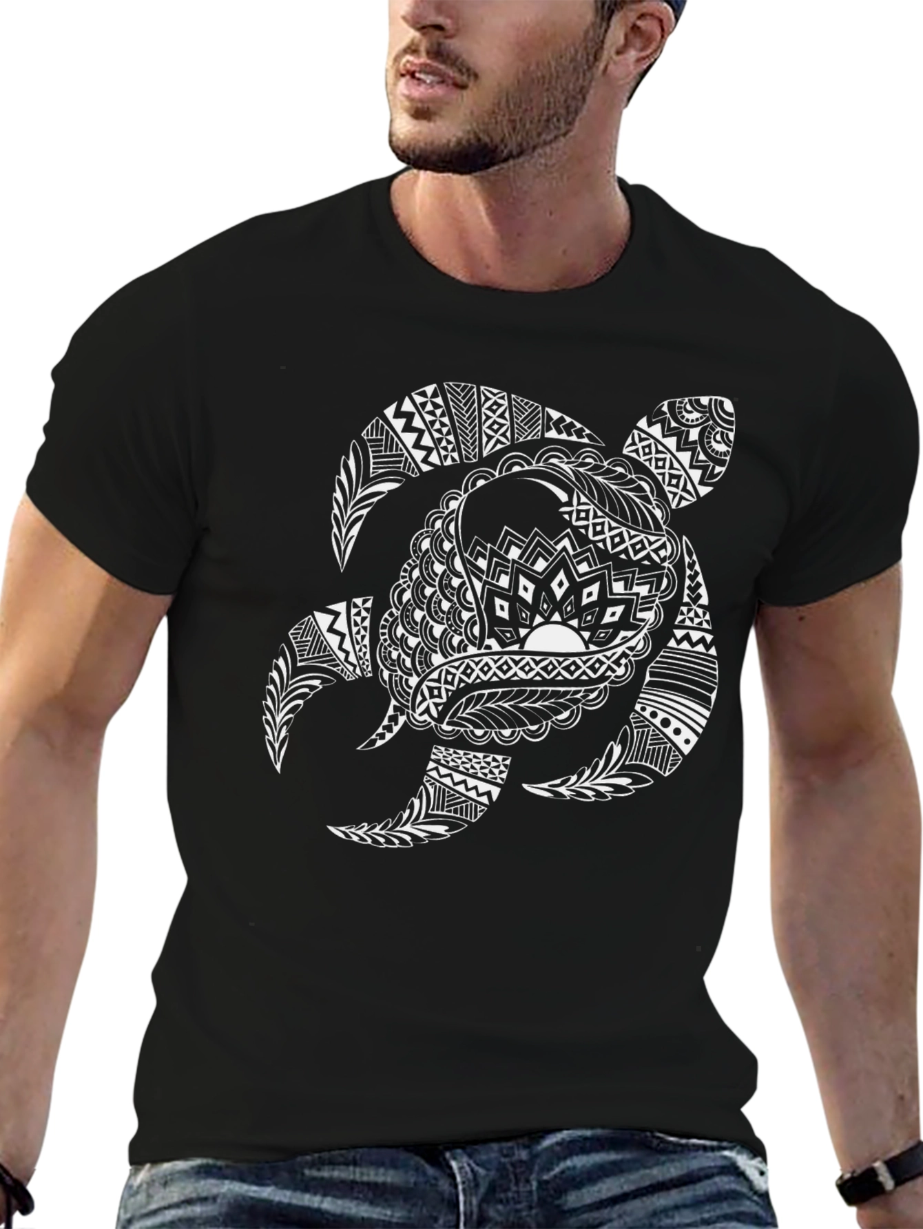 Tribal Turtle Graphic Print Tee
