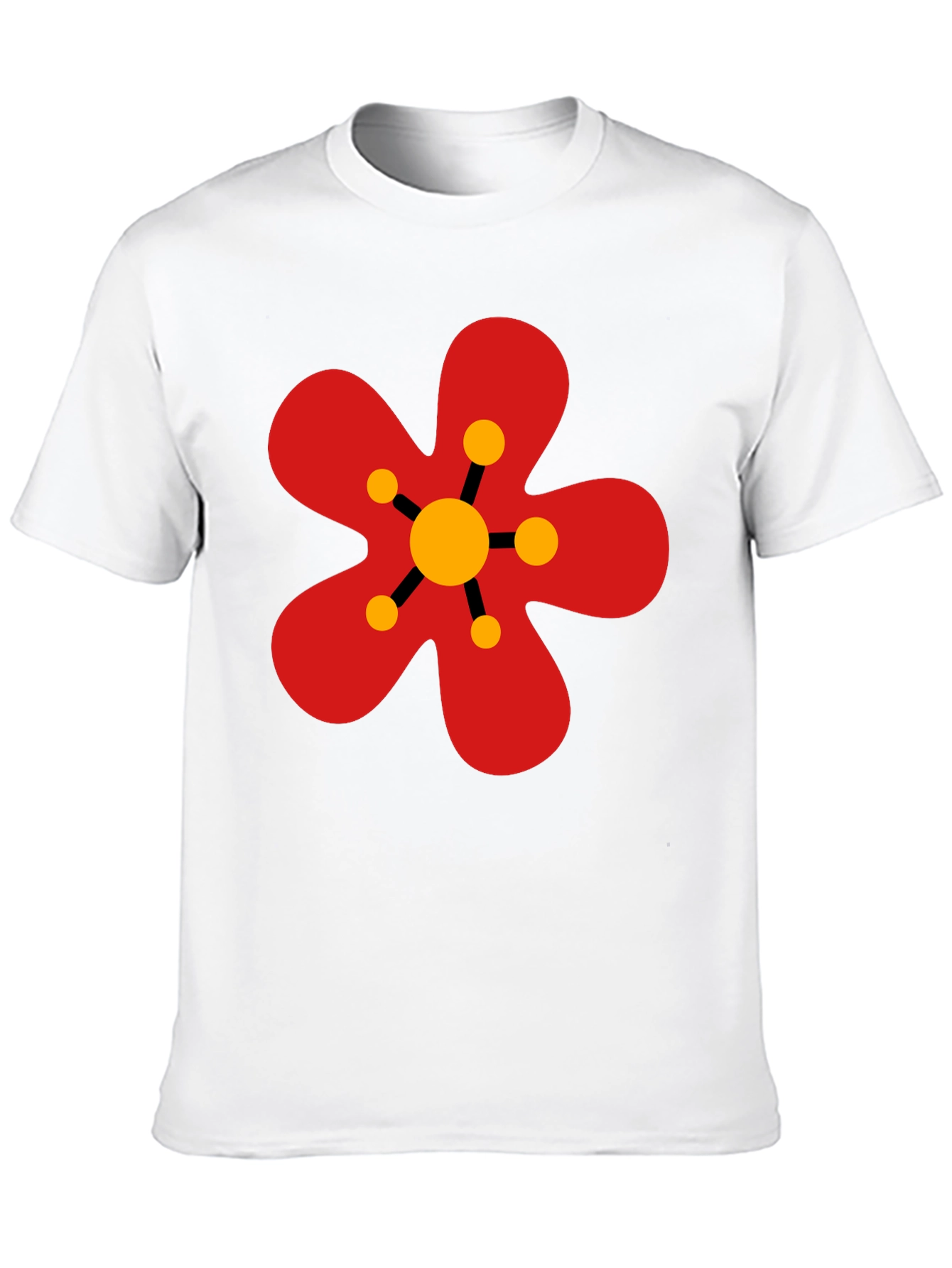 Retro Flower Power Graphic Tee - Black