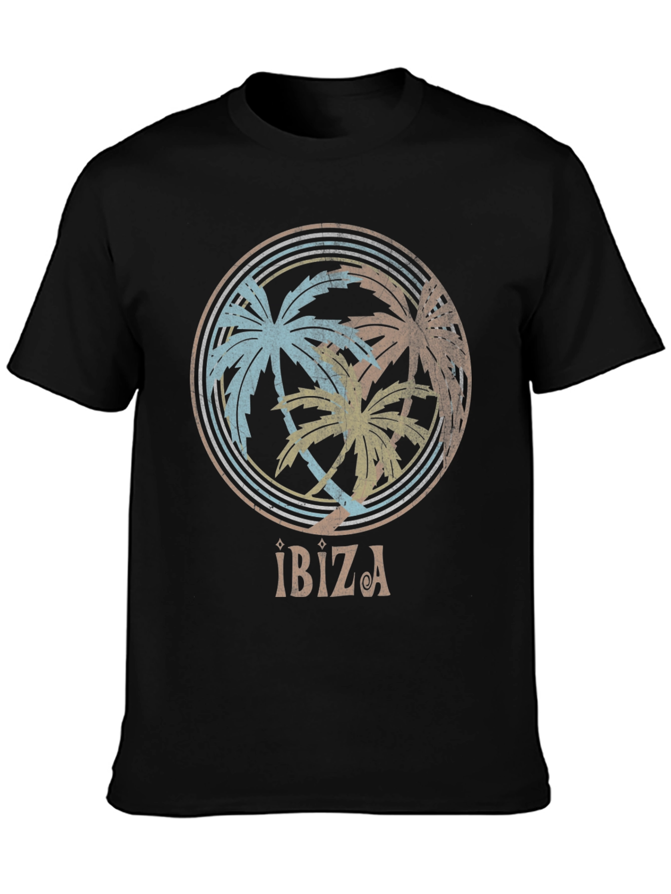 Ibiza Palm Tree Graphic Tee - Retro Summer Vibes