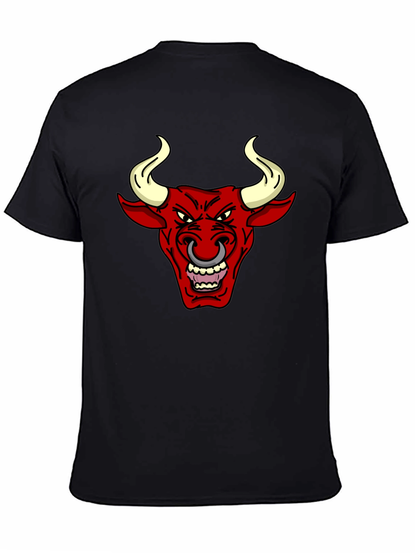 Black T-Shirt with Red Bull Graphic