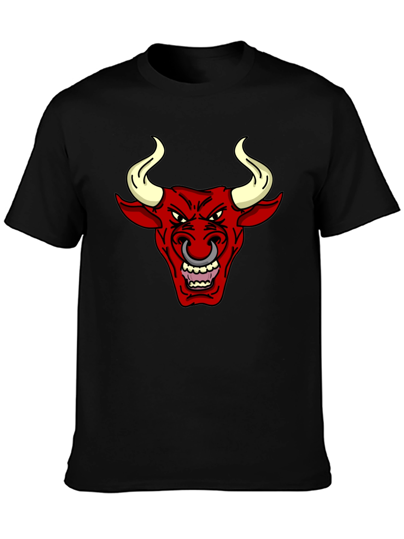 Black T-Shirt with Red Bull Graphic
