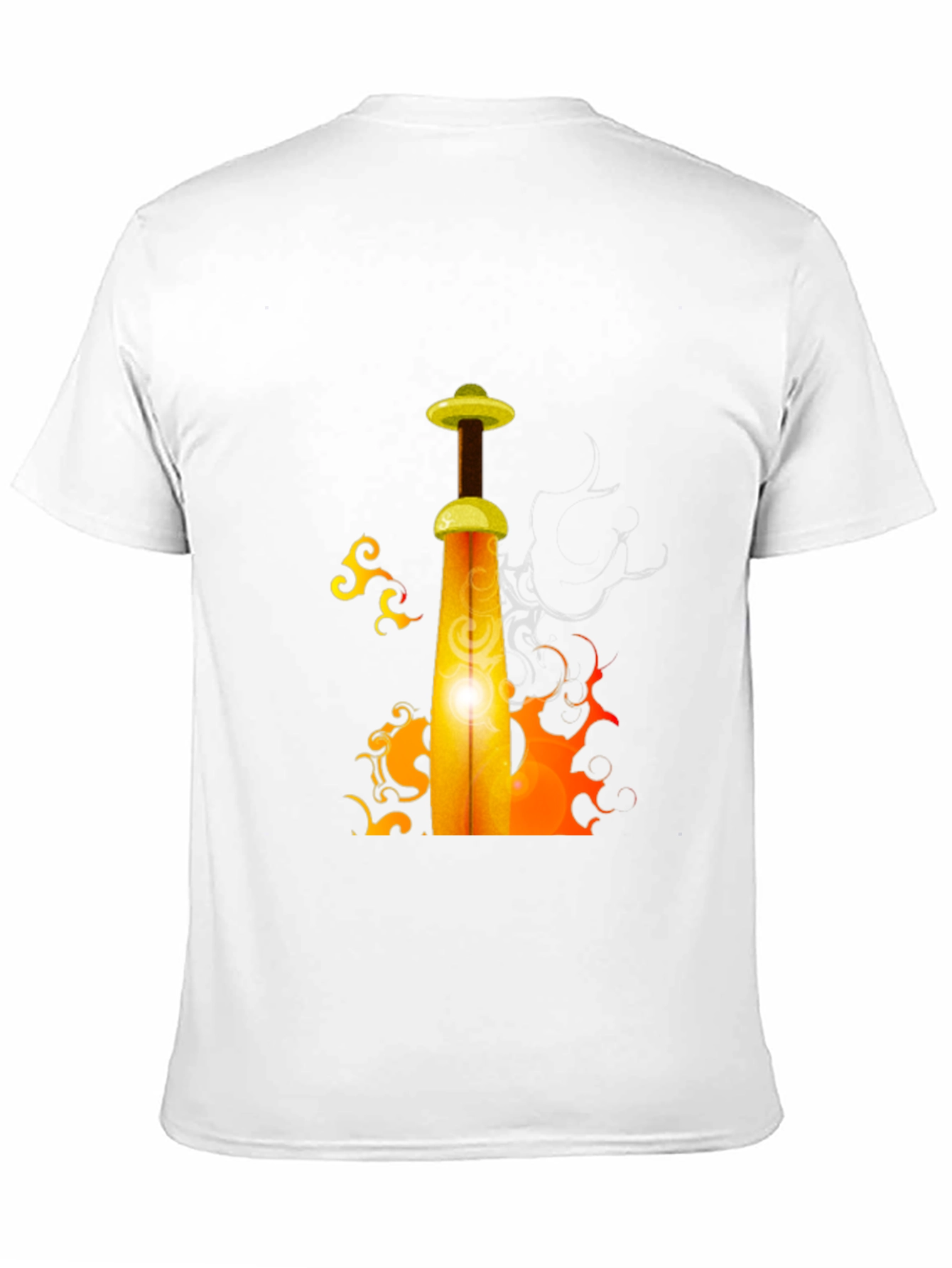Fiery Sword Graphic T-Shirt - Black