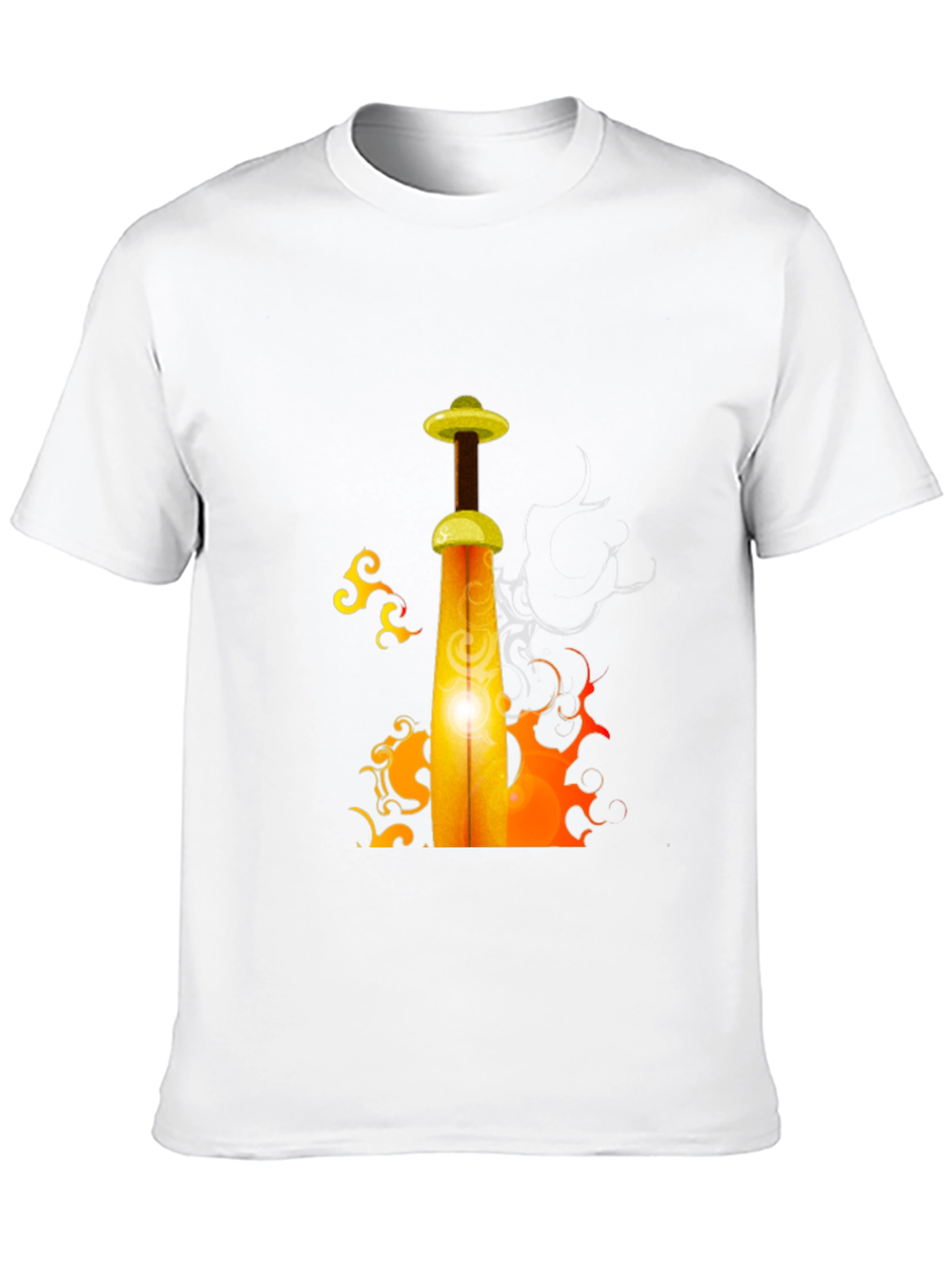 Fiery Sword Graphic T-Shirt - Black