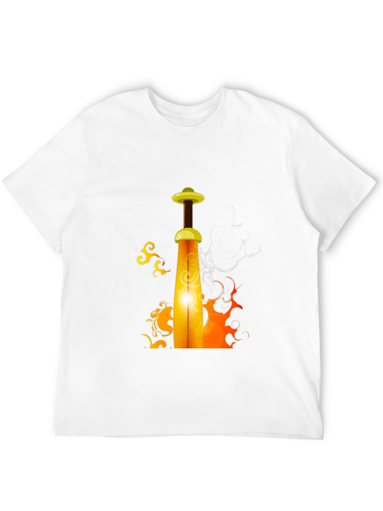 Fiery Sword Graphic T-Shirt - Black