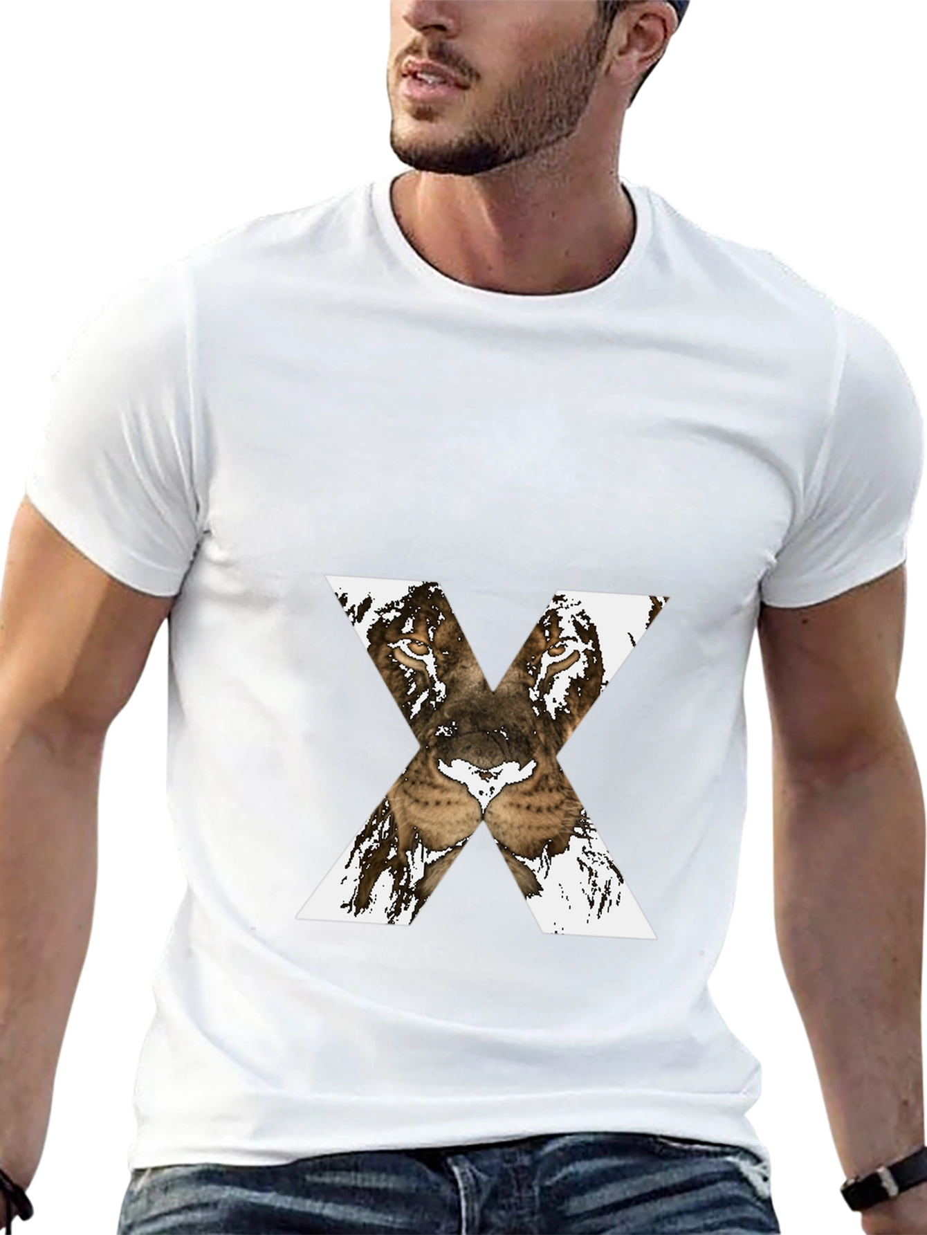 Lion X Graphic Tee - Bold Black T-Shirt