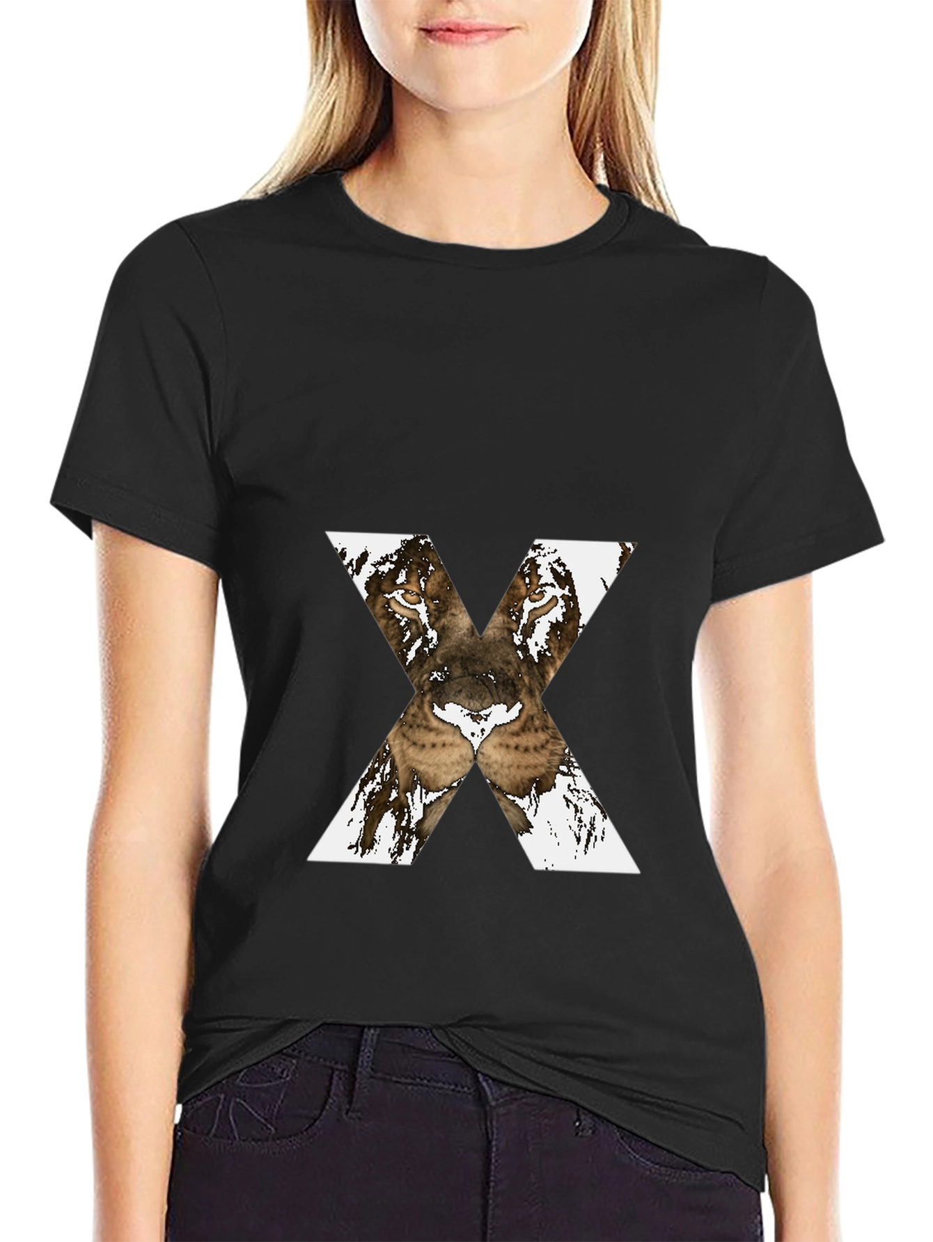 Lion X Graphic Tee - Bold Black T-Shirt