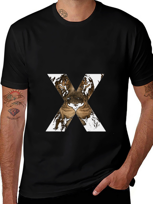 Lion X Graphic Tee - Bold Black T-Shirt