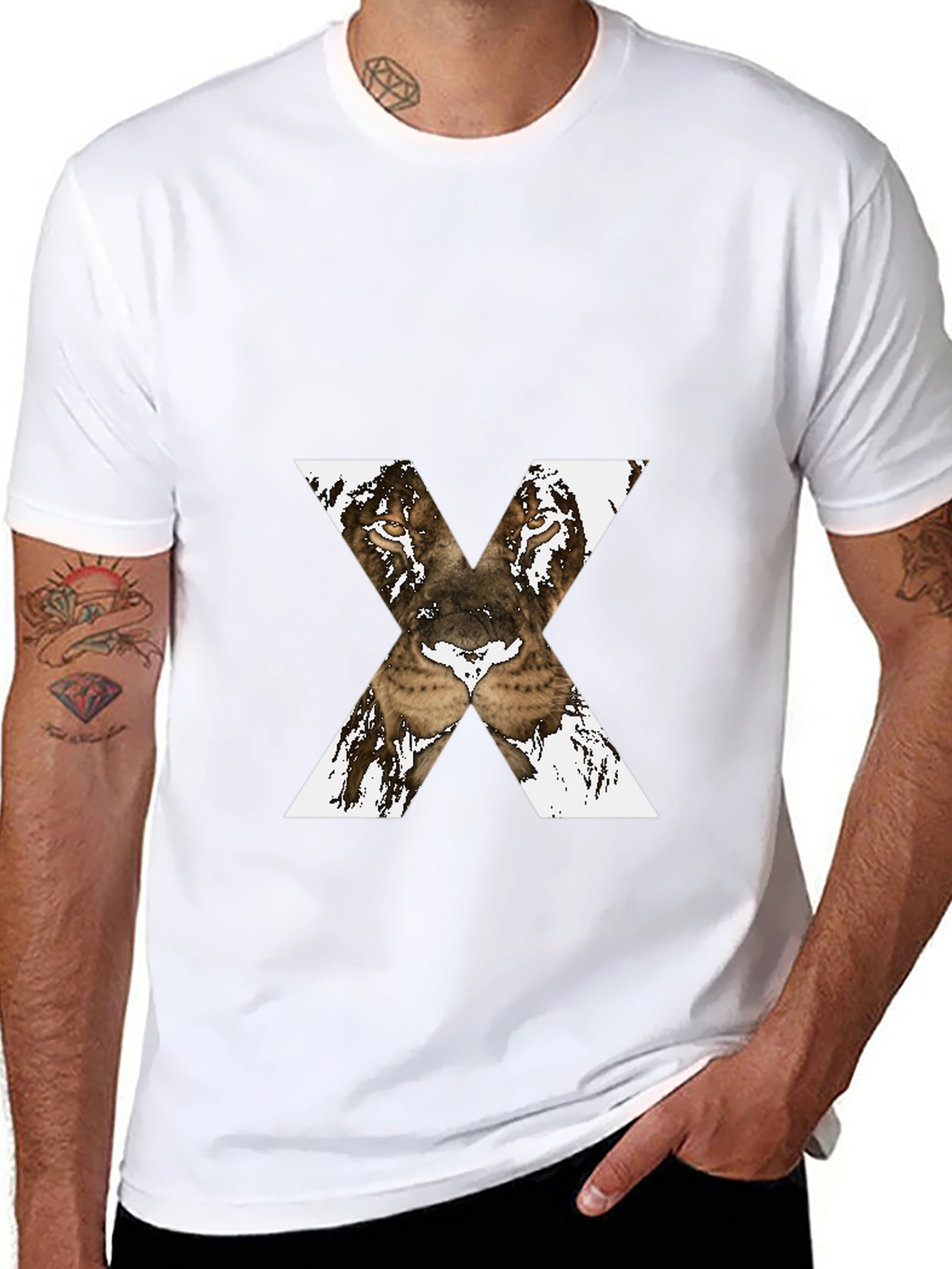 Lion X Graphic Tee - Bold Black T-Shirt