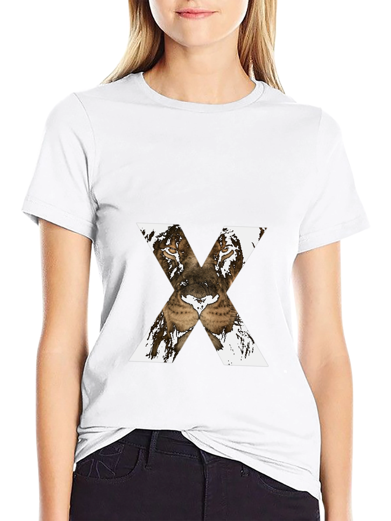 Lion X Graphic Tee - Bold Black T-Shirt