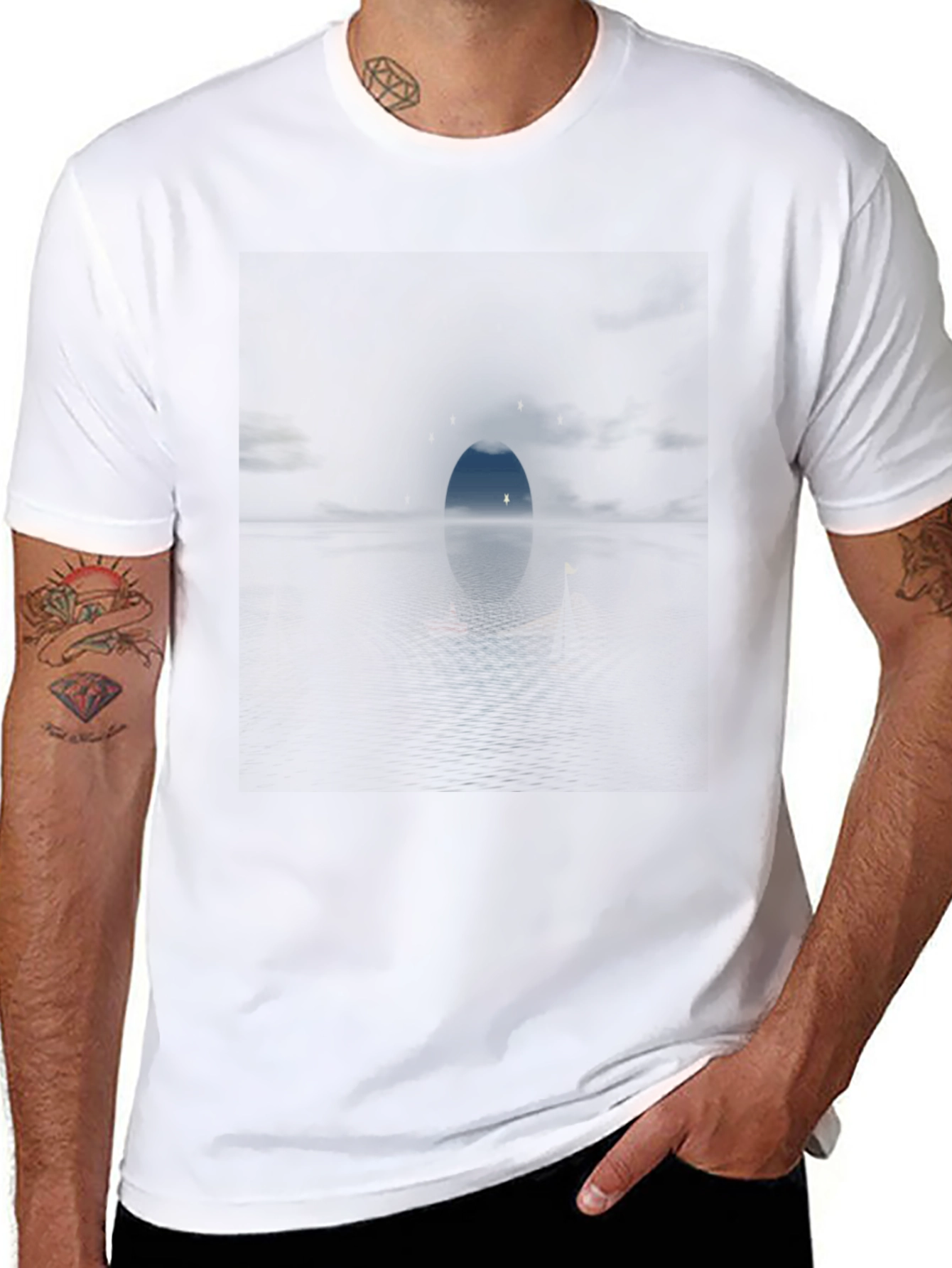 Mystic Night T-Shirt: Celestial Design Soft Fabric