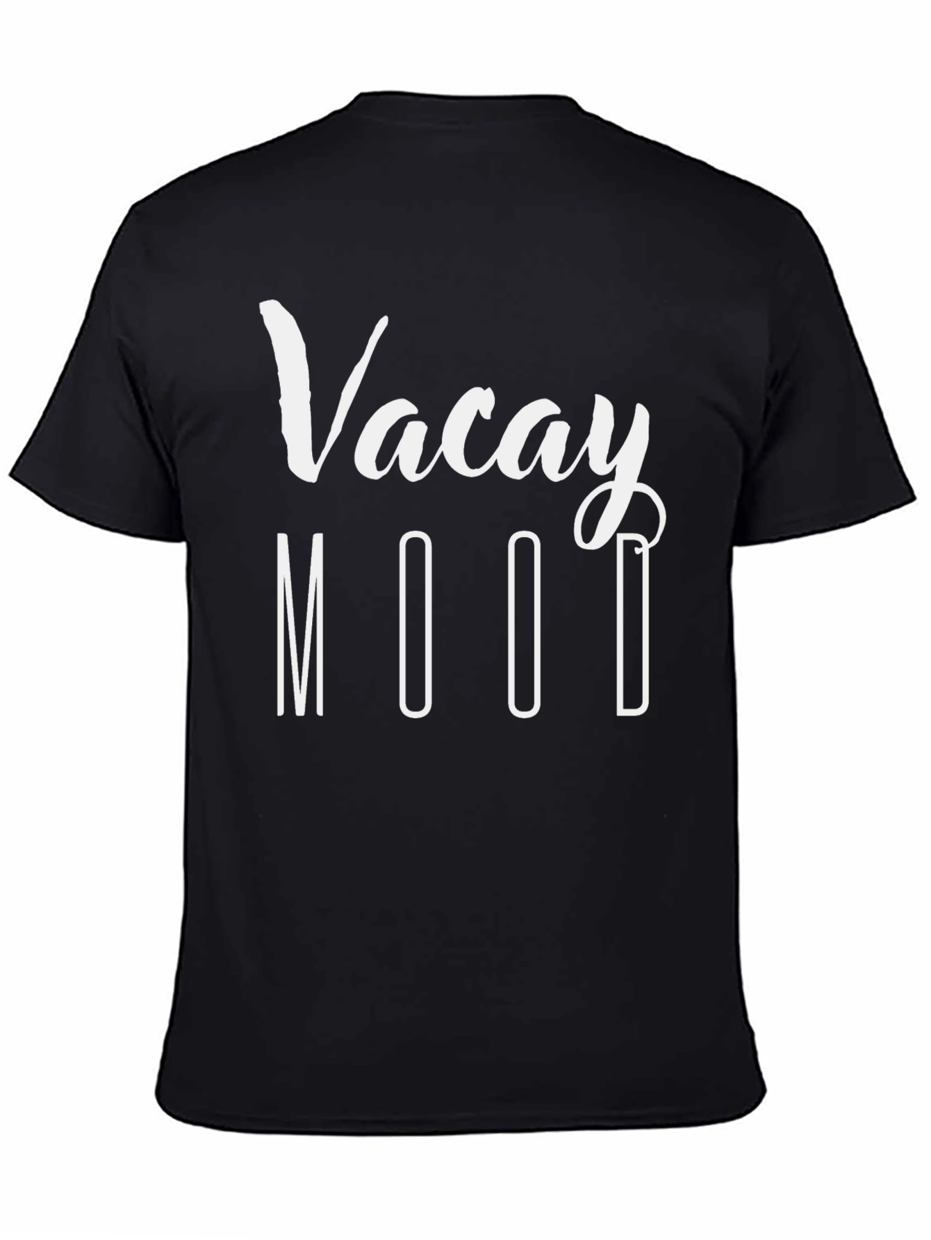 Vacay Mood Graphic Tee - Black Casual T-Shirt