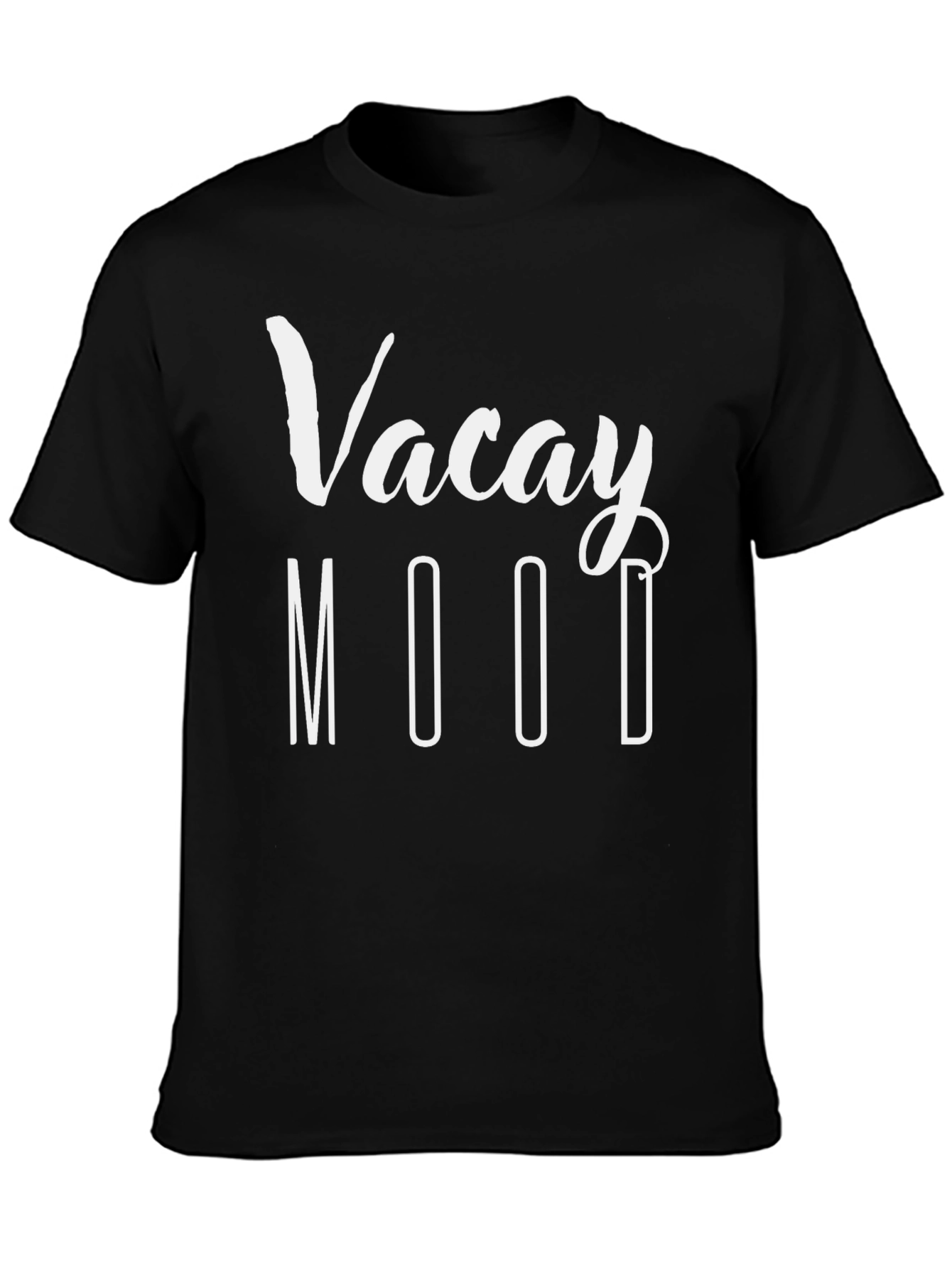 Vacay Mood Graphic Tee - Black Casual T-Shirt