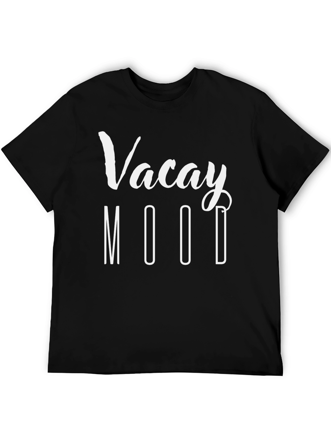 Vacay Mood Graphic Tee - Black Casual T-Shirt