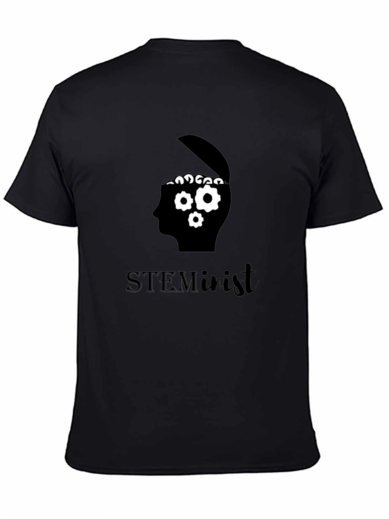 STEMinist Brain Gears Graphic Tee - Black Cotton T-Shirt